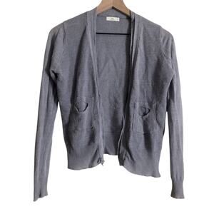 Mirui Korean KFashion Aesthetic Purple Ribbed Knit Pocket Cardigan Sweater